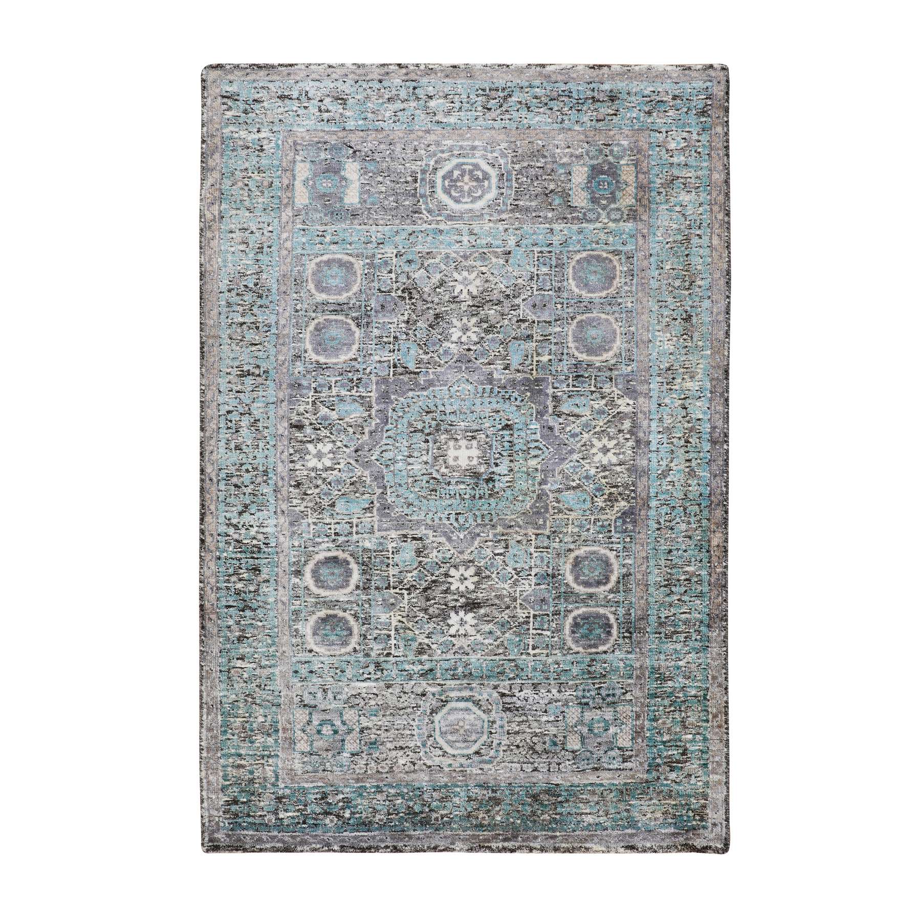 Transitional Silk Hand-Knotted Area Rug 3'1